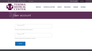 User account | Texoma Medical Center