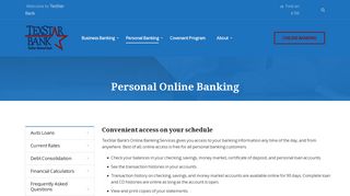 Personal Online Banking - TexStar Bank