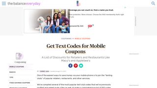 Get Text Codes for Mobile Coupons - The Balance Everyday