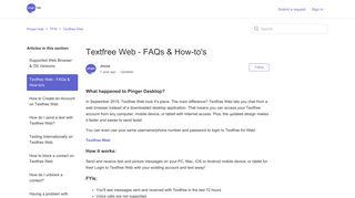 Textfree Web - FAQs & How-to's – Pinger help