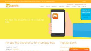 An app like experience for Message Box - Text Marketer