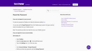 Reset My Password – TextNow Support