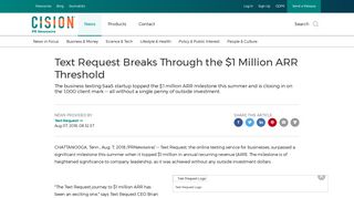 Text Request Breaks Through the $1 Million ARR Threshold
