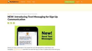 NEW: Introducing Text Messaging for Sign Up Communication
