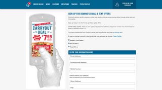 Opt In for Domino's Email & Text Offers Online or by App