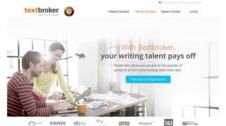 Are you an Author? Write content for Textbroker
