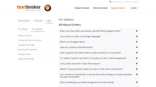 FAQ for Authors | textbroker.com