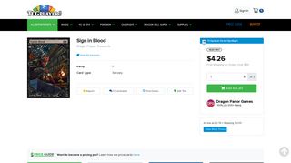 Sign in Blood - Magic Player Rewards, Magic: the Gathering - Online ...