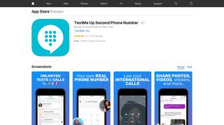 TextMe Up Second Phone Number on the App Store - iTunes - Apple