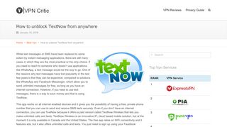 How to unblock TextNow from anywhere – VPN Critic