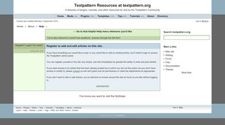 Register? Login? For what? | Textpattern Resources