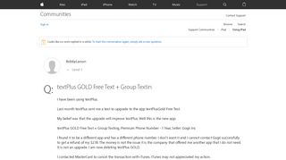 textPlus GOLD Free Text + Group Textin - Apple Community