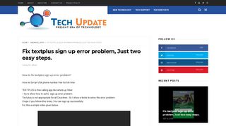 Fix textplus sign up error problem, Just two easy steps. - Tech Update