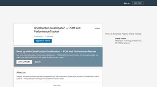 Construction Qualification -- PQM and PerformanceTracker | LinkedIn