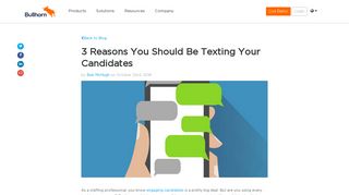 3 Reasons You Should Be Texting Your Candidates - Bullhorn