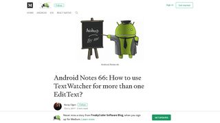 Android Notes 66: How to use TextWatcher for more than one EditText?
