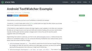 Android TextWatcher Example | Stacktips