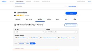 Working at TF Cornerstone: Employee Reviews | Indeed.com
