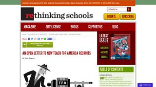 An Open Letter to New Teach For America Recruits by Katie Osgood