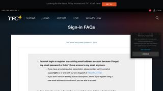 TFC - Sign-in FAQs | TFC
