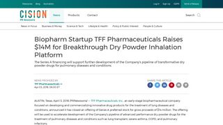 Biopharm Startup TFF Pharmaceuticals Raises $14M for Breakthrough ...