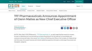 TFF Pharmaceuticals Announces Appointment of Glenn Mattes as ...