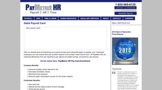 PayMetrix HR | Debit Payroll Card