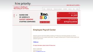 Employee Payroll Center - Hire Priority Hire Priority