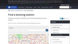 Find a docking station - Transport for London - TfL