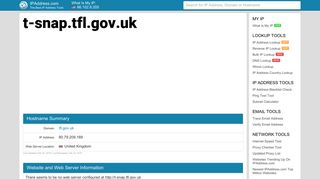 t-snap.tfl.gov.uk - Tfl T-Snap | IPAddress.com
