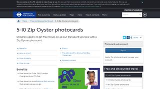 5-10 Zip Oyster photocards - Transport for London