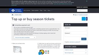 Oyster online - Transport for London - Top up or buy season tickets