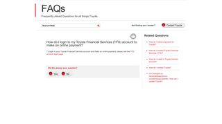 How do I login to my Toyota Financial Services (TFS) account to ...