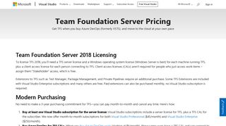 Pricing | Team Foundation Server - Visual Studio - Microsoft