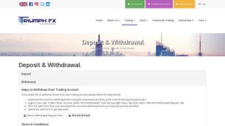 Deposit & Withdrawal - TriumphFX