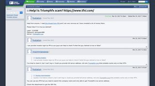 Help! Is Triumphfx scam? https://www.tfxi.com/ @ Forex Factory