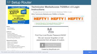 How to Login to the Technicolor MediaAccess TG589vn v3