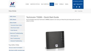 Technicolor TG589 – Quick Start Guide > MWEB Help > View Article