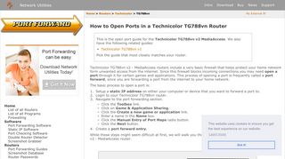 How to Open Ports in a Technicolor TG788vn Router - Port Forward