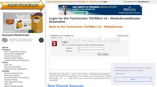 Technicolor TG788vn v2 - MediaAccess Login Router Screenshot ...