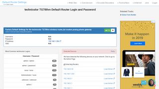 technicolor TG788vn Default Router Login and Password - Clean CSS