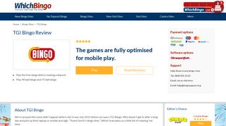 TGI Bingo reviews, real player opinions and review ratings - WhichBingo