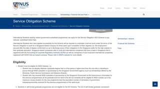 Service Obligation Scheme - NUS