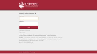 Stevens Web Login - Stevens Institute of Technology