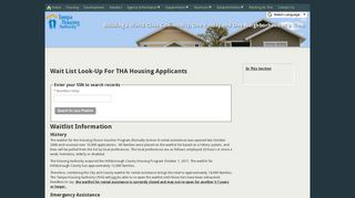 Wait List - the Tampa Housing Authority