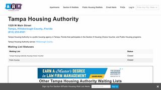 Tampa Housing Authority, FL | Section 8 and Public Housing