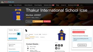 Thakur International School Icse - SchoolGully