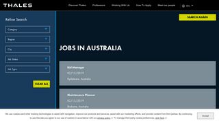 Australia Jobs at Thales Group
