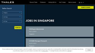 Singapore Jobs at Thales Group