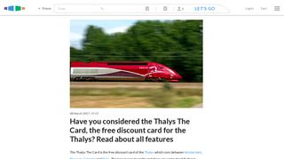 Considered the Thalys The Card? It's free and has many features ...